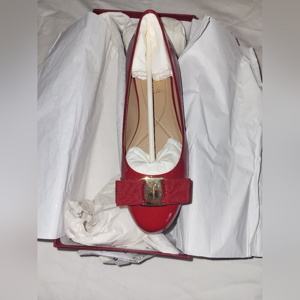 Salvatore Ferragamo Red Flats with Bow